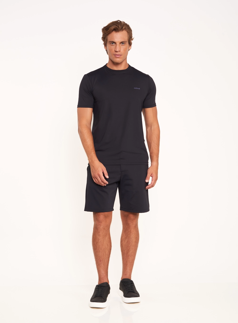 Camiseta Masculina Básica Com Logo Preto