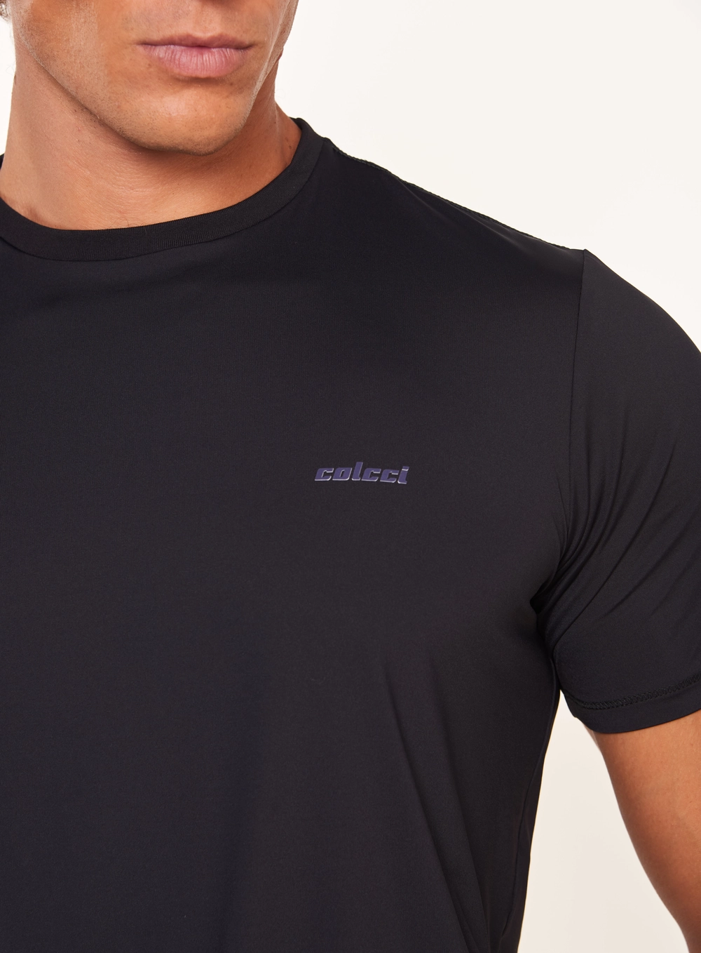 Camiseta Masculina Básica Com Logo Preto
