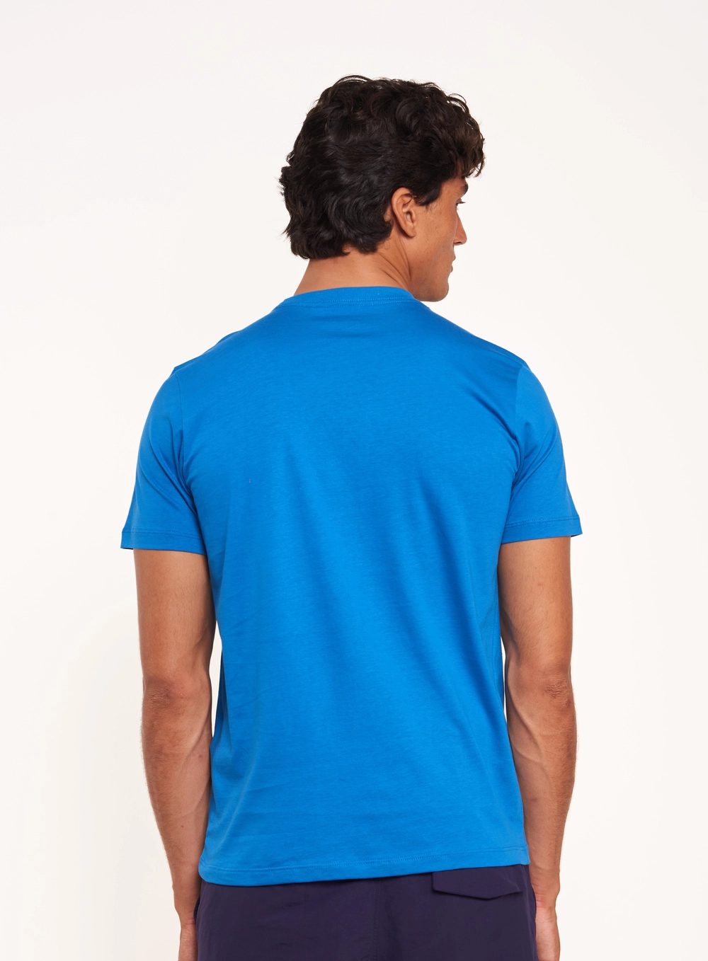 Camiseta Masculina Com Estampa No Peito Azul