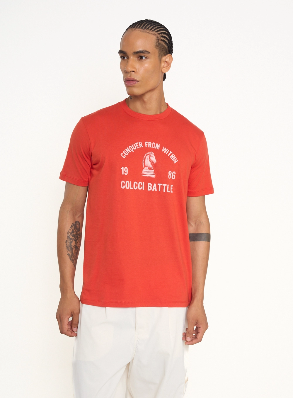 Camiseta Masculina Com Estampa Frontal Vermelho