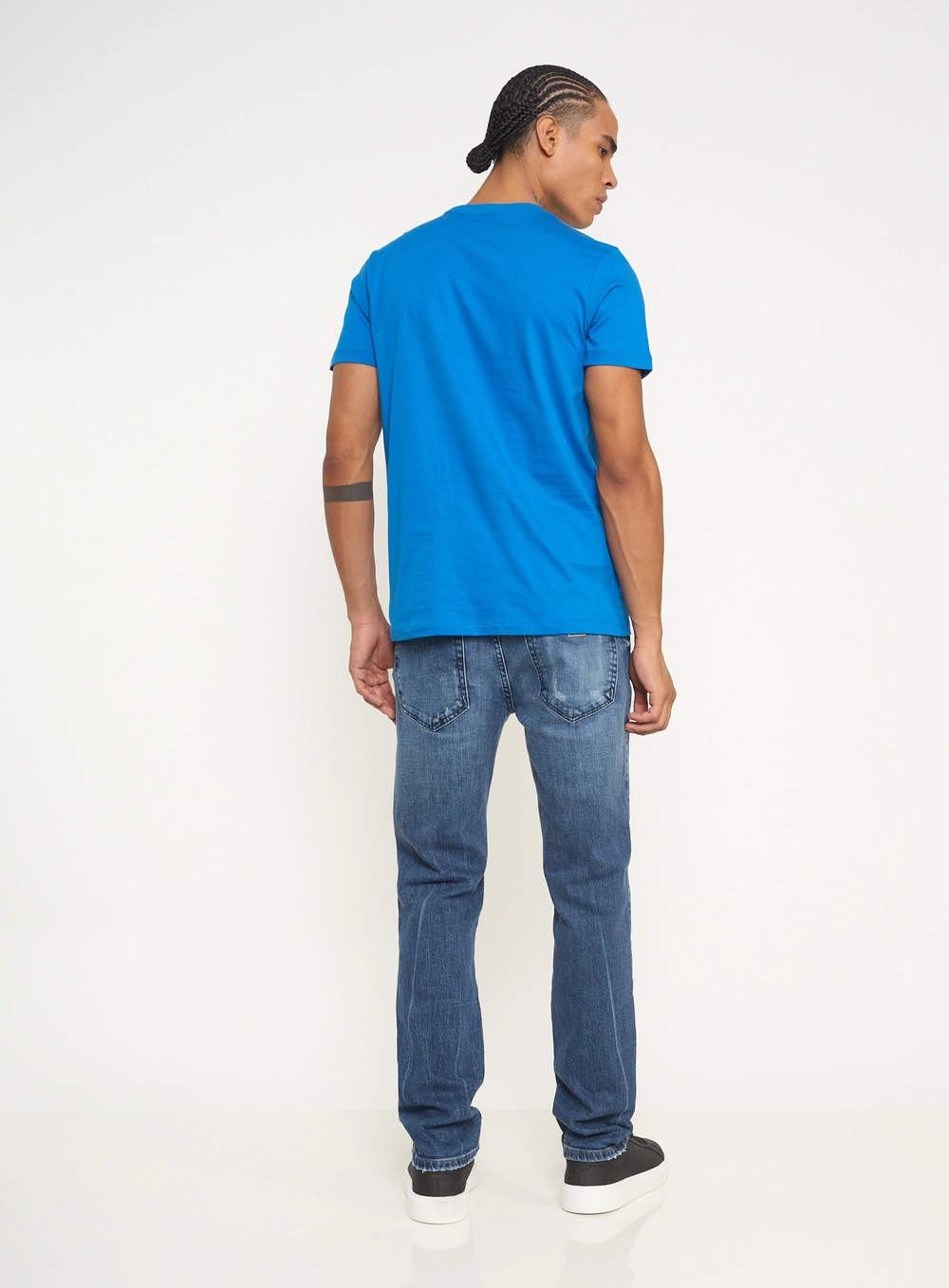 Camiseta Masculina Com Silk Localizado Azul