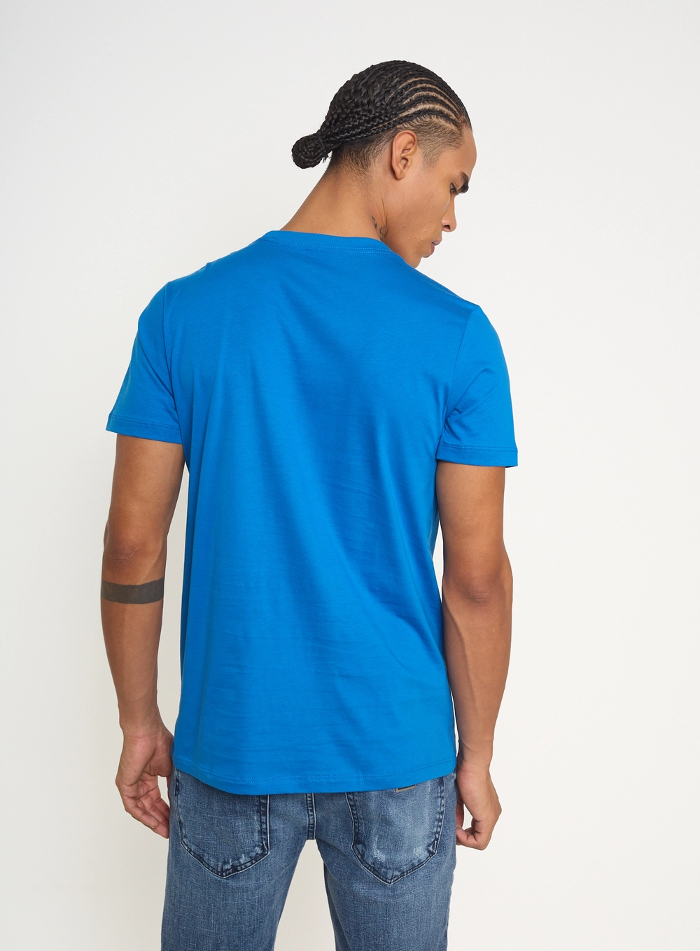 Camiseta Masculina Com Silk Localizado Azul