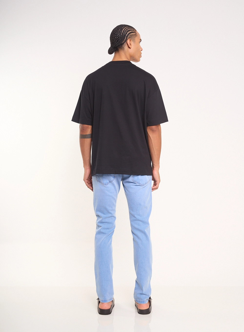 Camiseta Oversized Com Escrita Localizada Preto