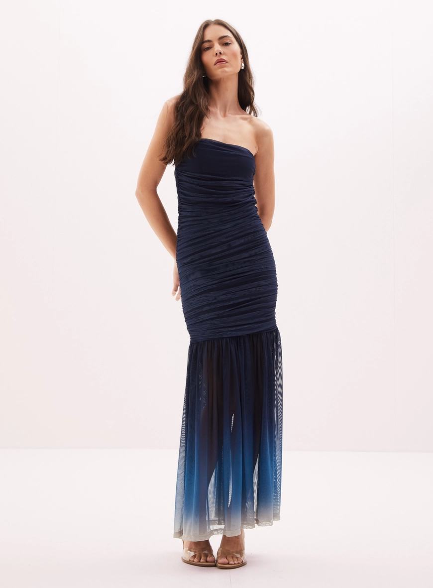 Vestido Feminino Longo Tomara Que Caia Azul 1