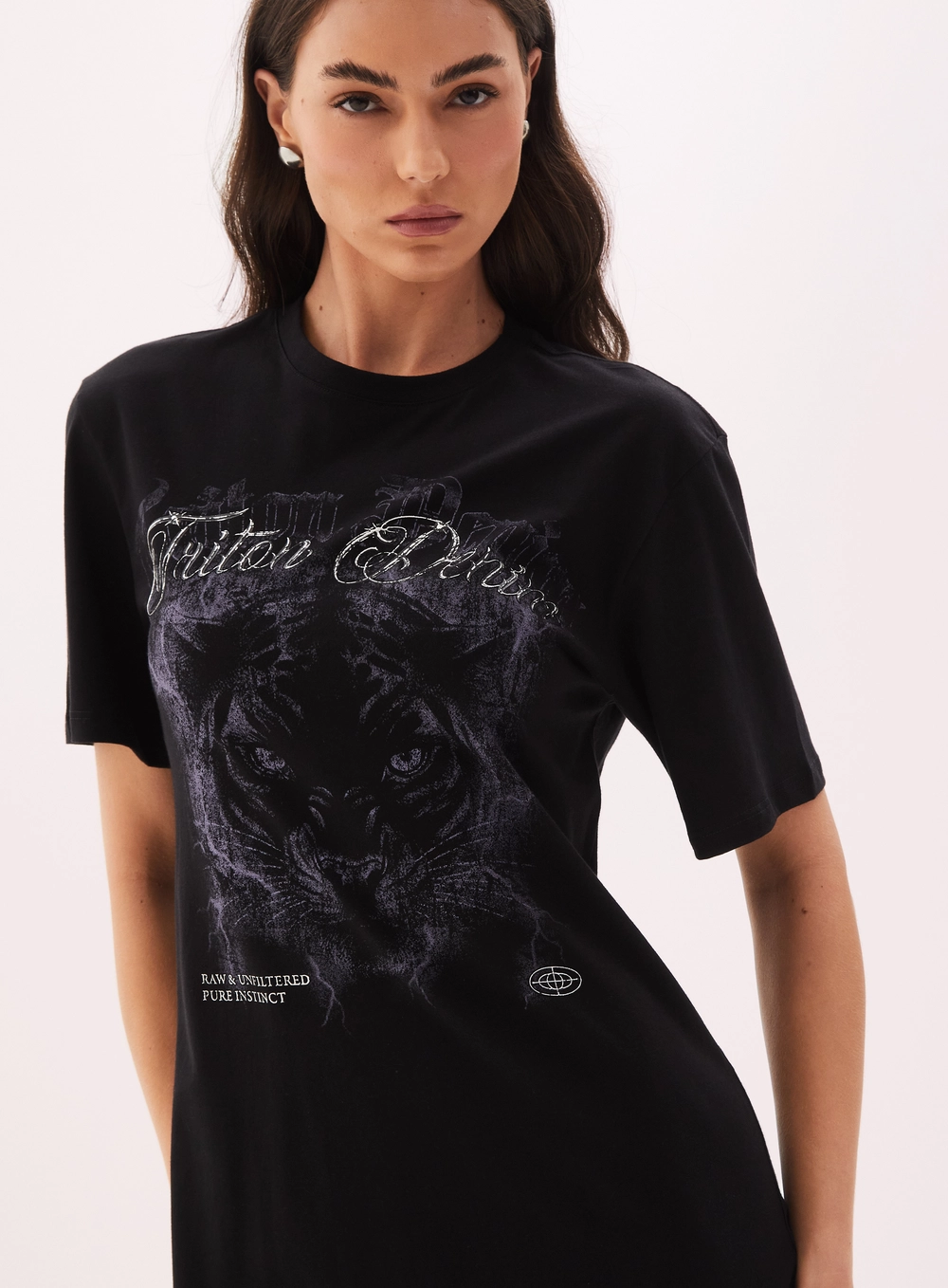 Vestido Feminino Curto Estampado Preto 4