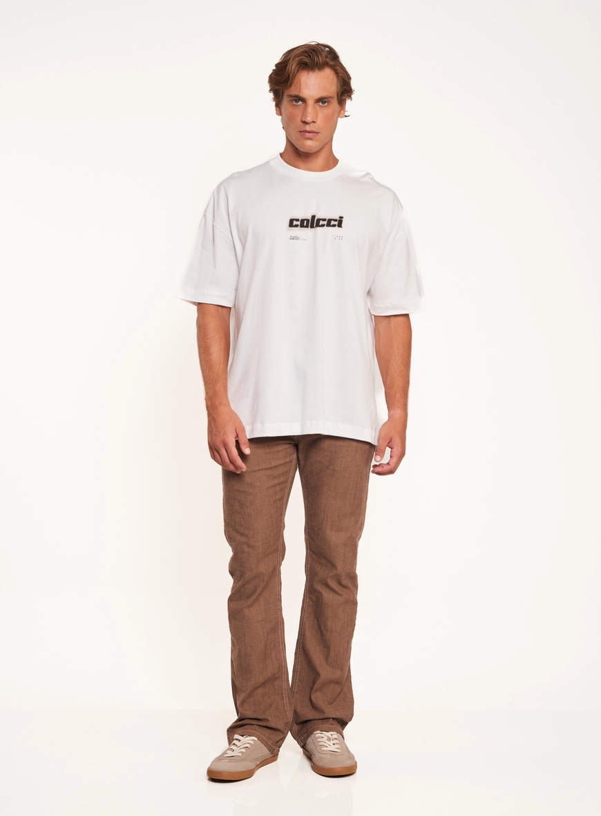 Camiseta Masculina Oversized Com Estampa Central