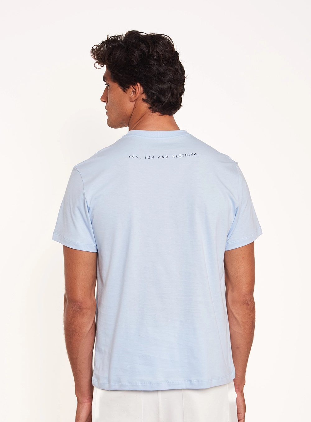 Camiseta Masculina Regular Estampada Azul