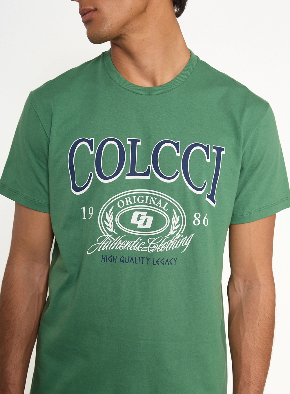 Camiseta Masculina Com Estampa Frontal E Posterior Verde