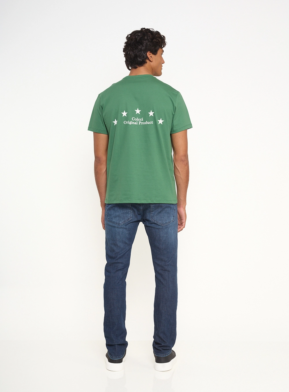 Camiseta Masculina Com Estampa Frontal E Posterior Verde