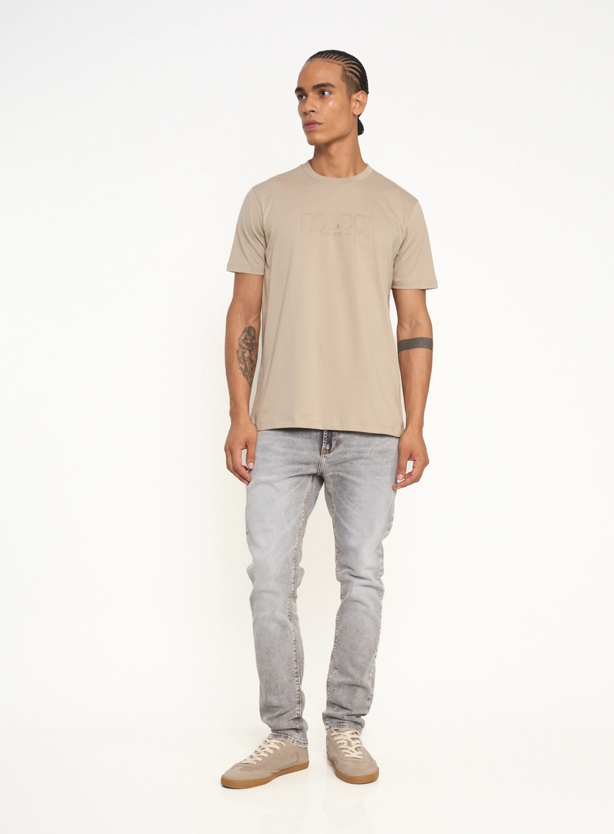 Camiseta Masculina Com Logo Bordado