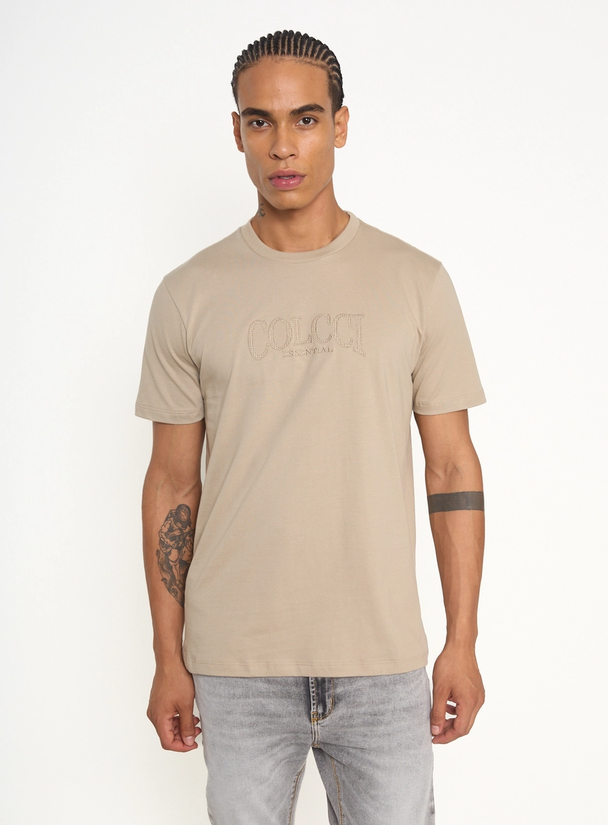 Camiseta Masculina Com Logo Bordado