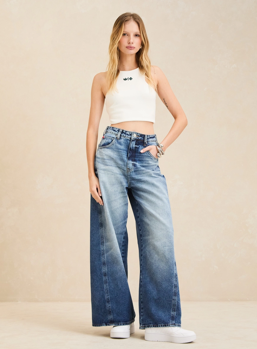 Calça Jeans Unissex Baggy - Forum | Adidas Índigo Fem 1