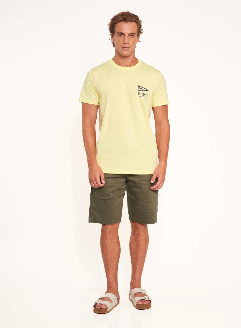 Camiseta Masculina Com Estampa Mykonos Amarelo