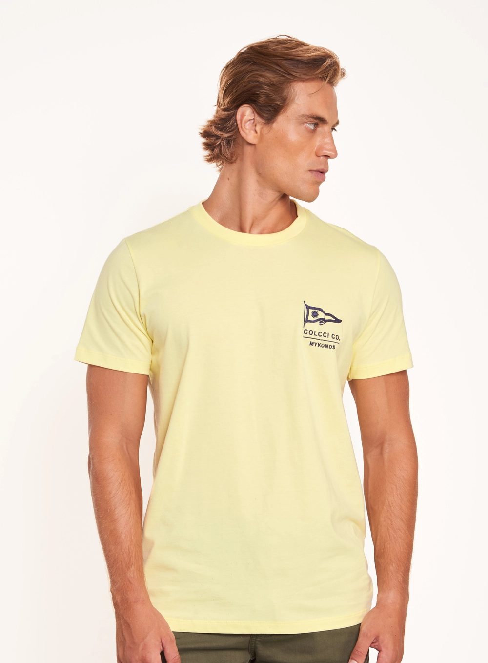 Camiseta Masculina Com Estampa Mykonos Amarelo