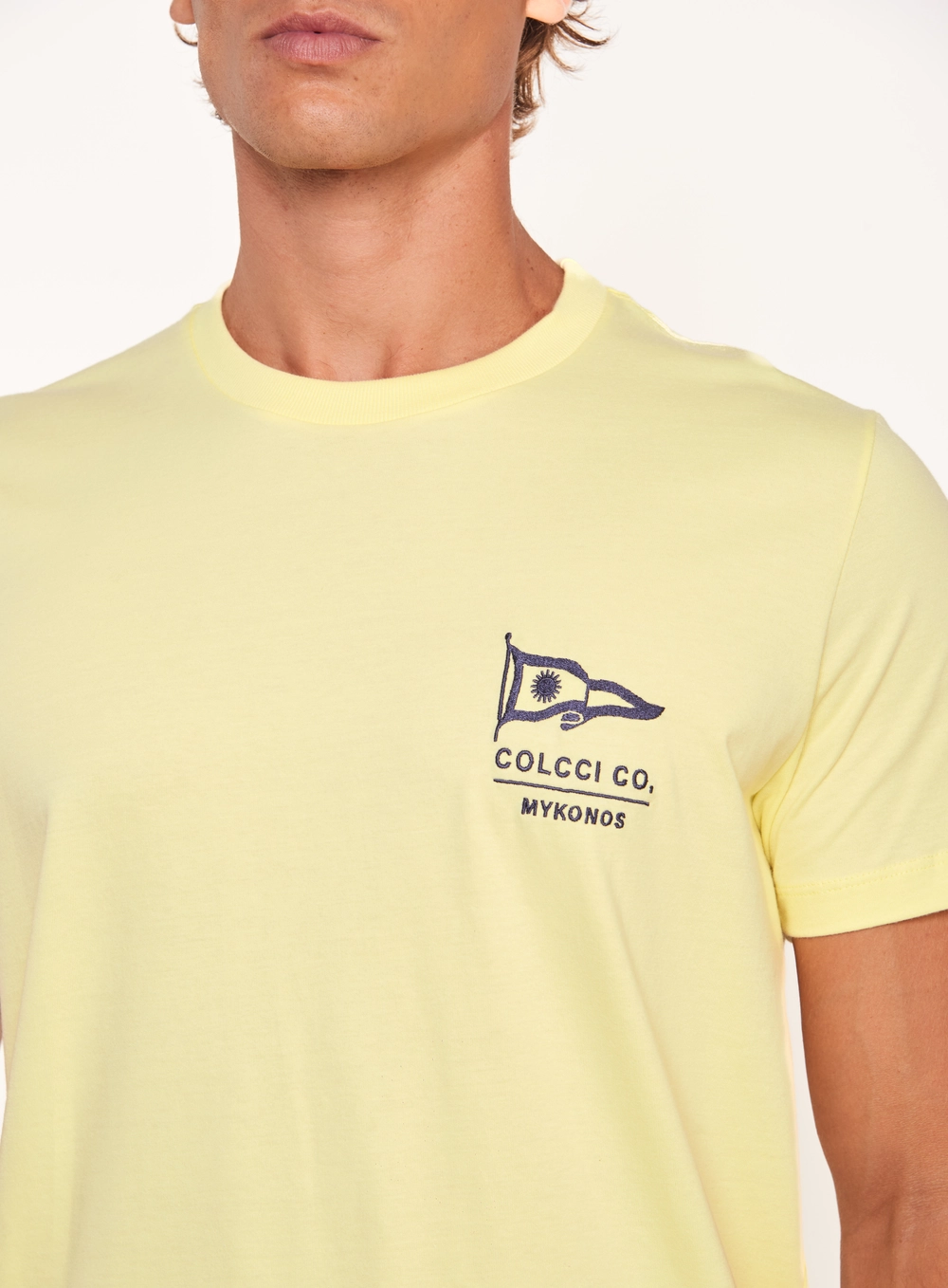 Camiseta Masculina Com Estampa Mykonos Amarelo