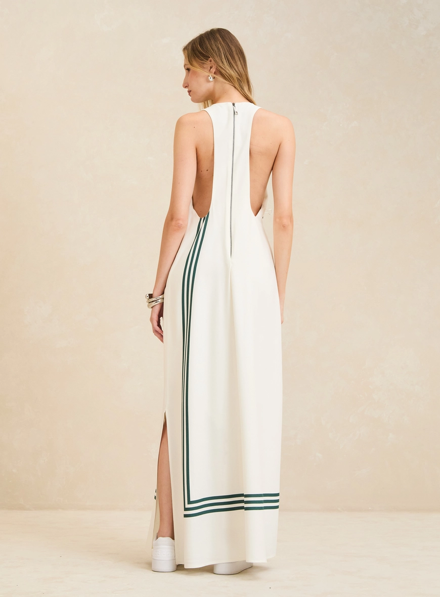 Vestido Maxi Midi Com Fenda - Forum | Adidas Branco 2