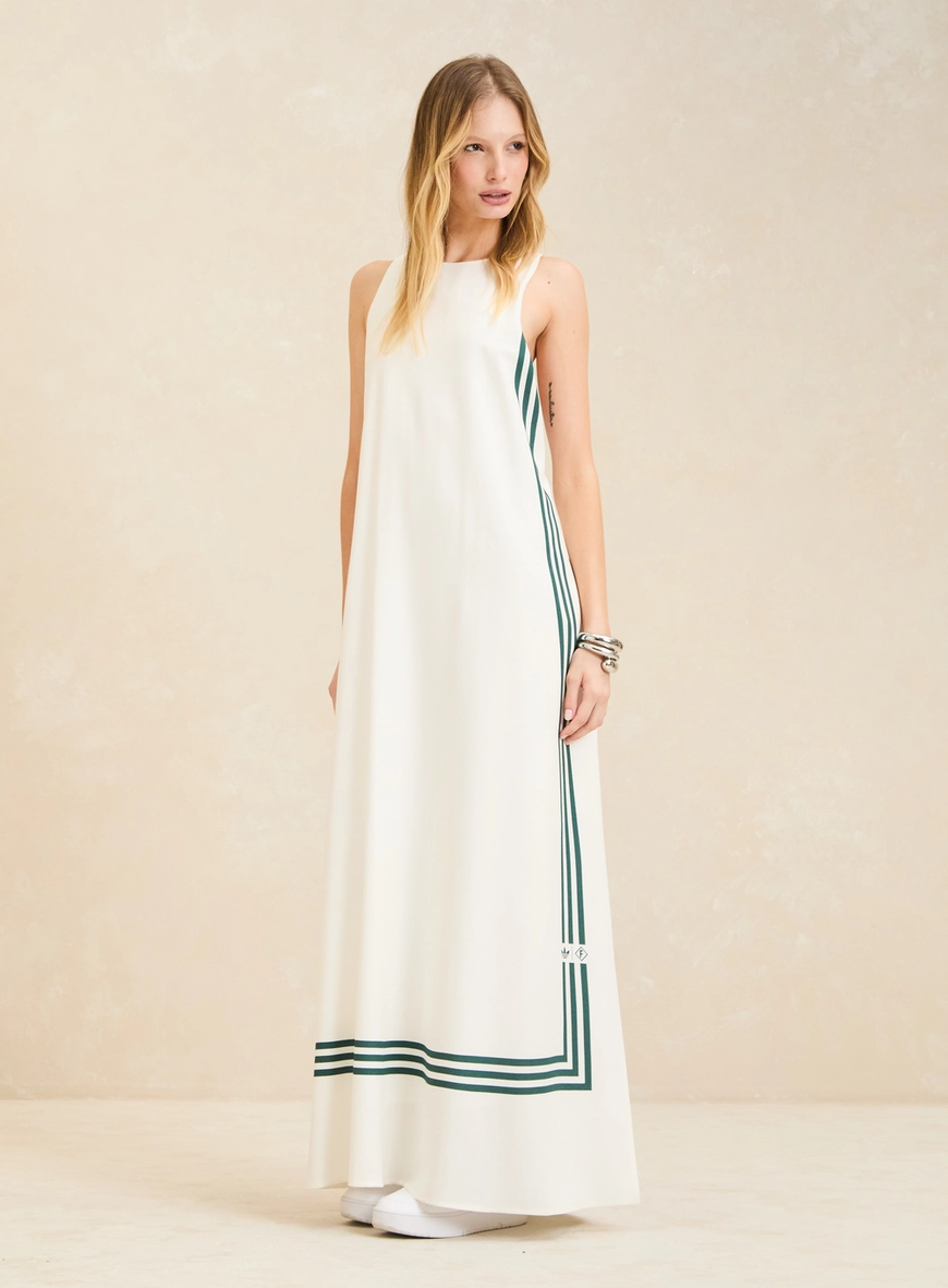 Vestido Maxi Midi Com Fenda - Forum | Adidas Branco 3