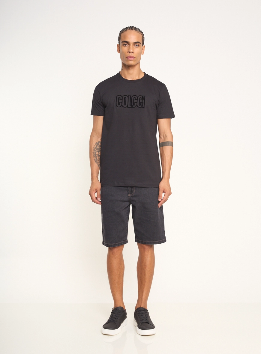 Camiseta Masculina Com Escrita E Decote Redondo