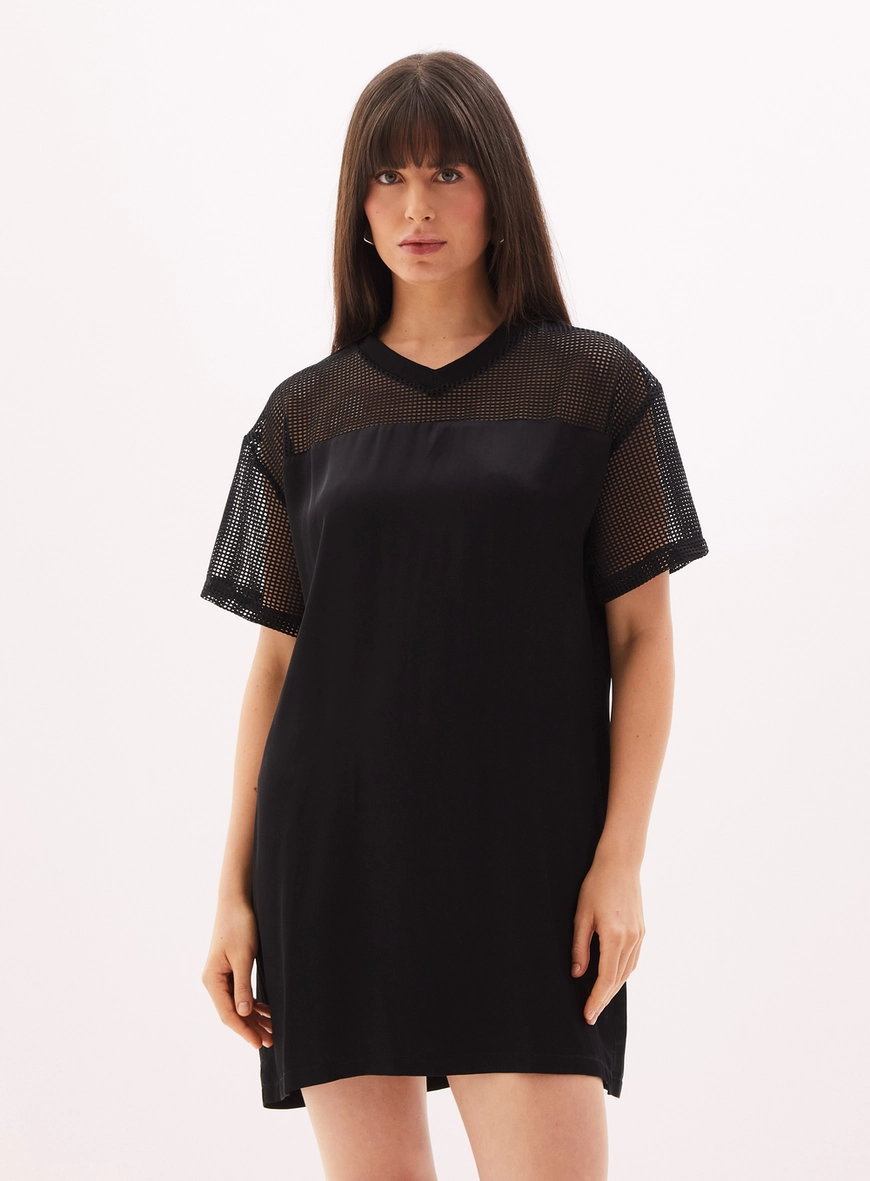 Vestido Feminino Curto Com Recortes Preto 3