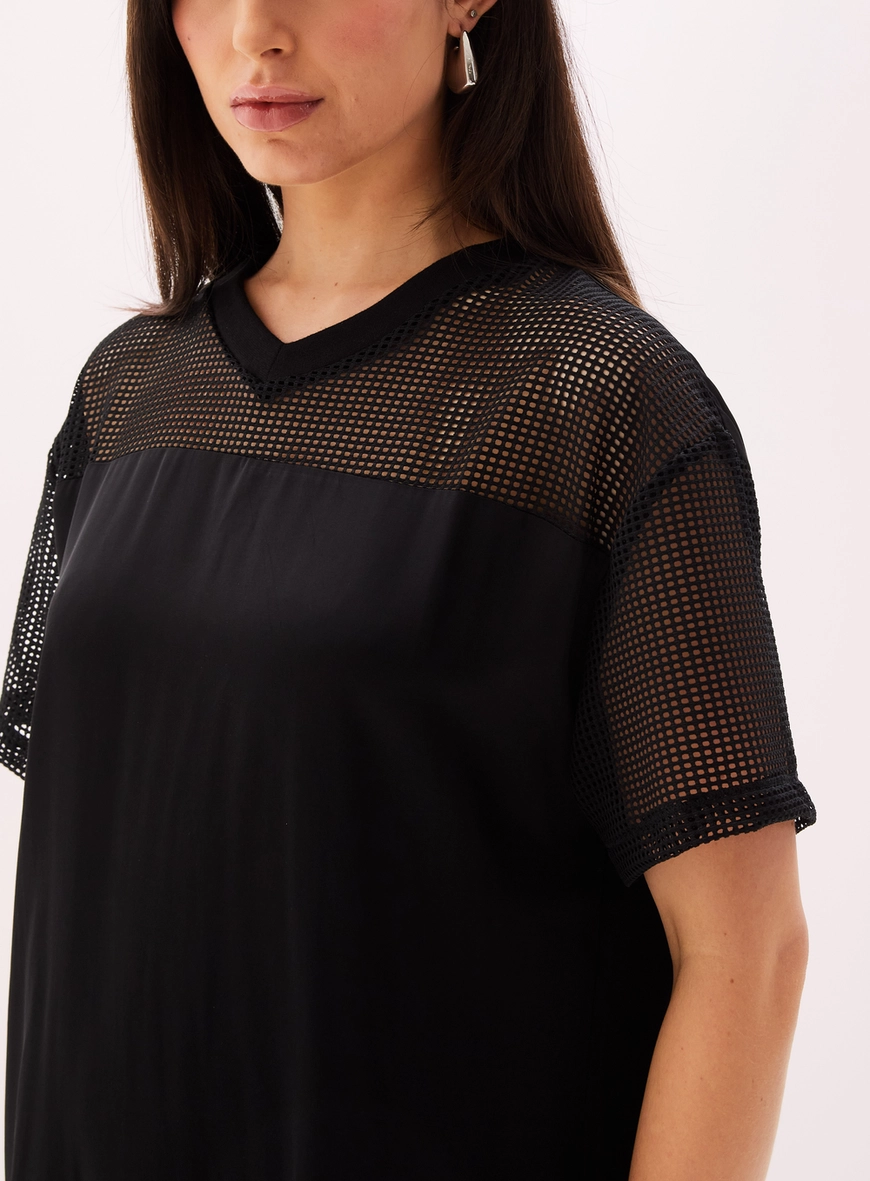 Vestido Feminino Curto Com Recortes Preto 4