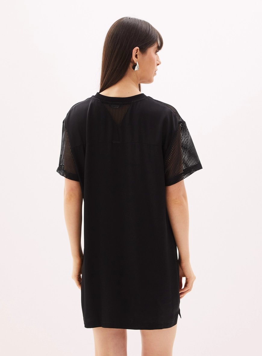 Vestido Feminino Curto Com Recortes Preto 5