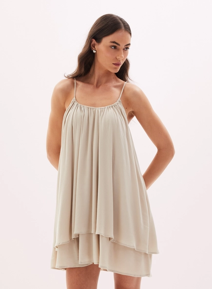 Vestido Feminino Curto Franzido