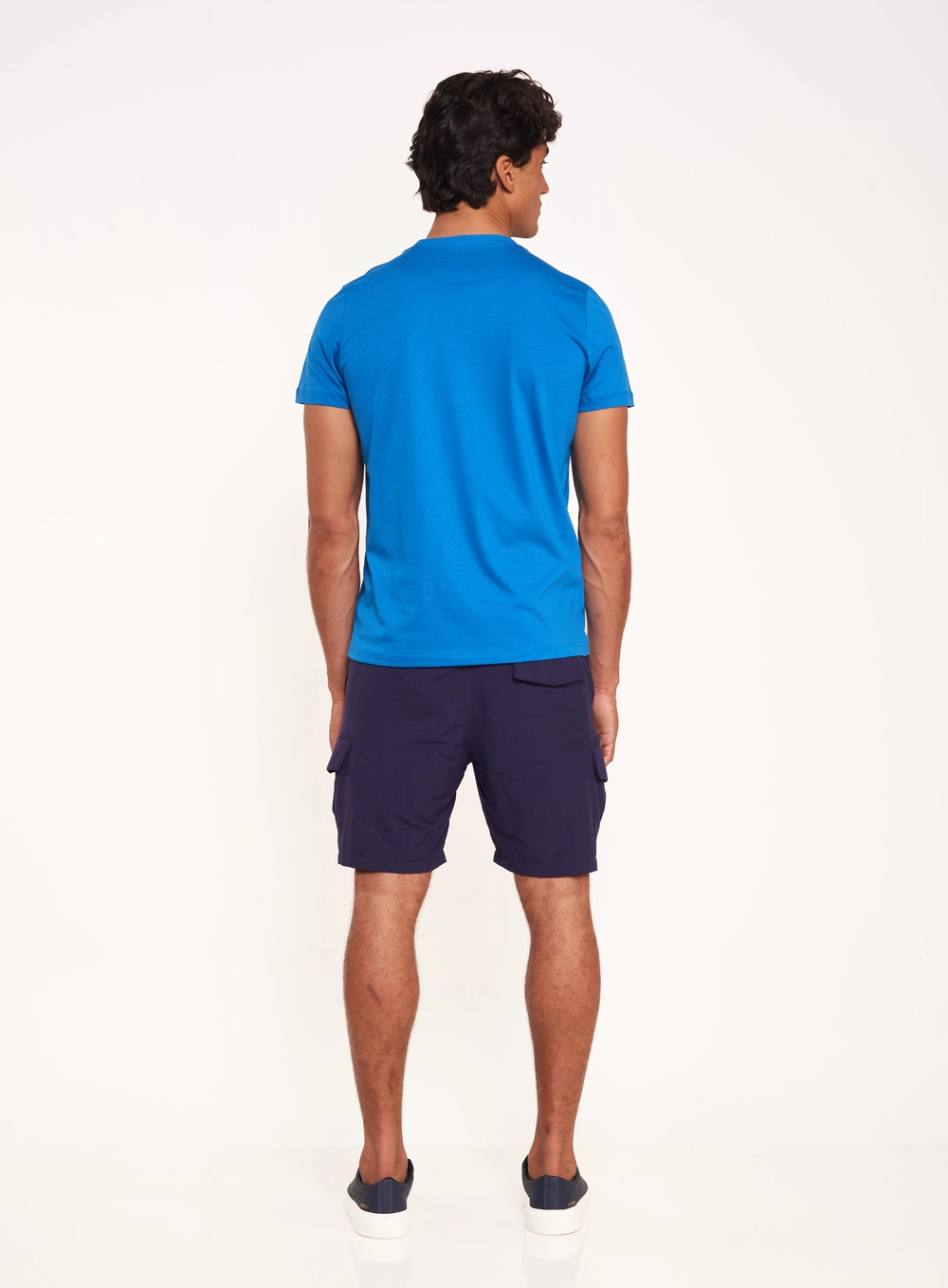 Camiseta Com Logo Bordado Azul