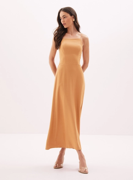 Vestido Feminino Midi Com Amarração