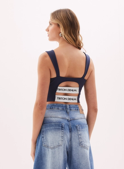 Top Cropped Feminino Costas Abertas