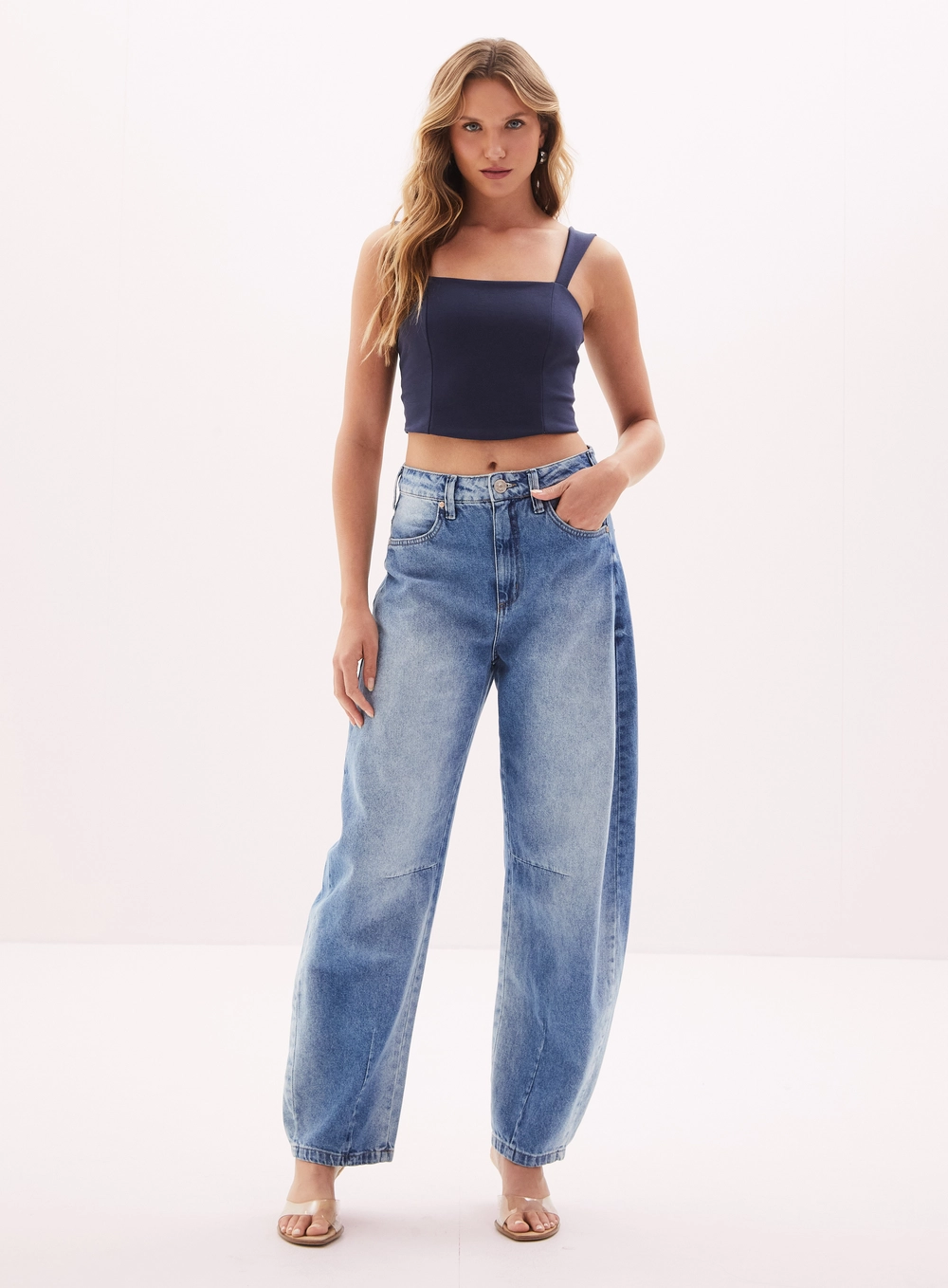 Top Cropped Feminino Costas Abertas Azul 4