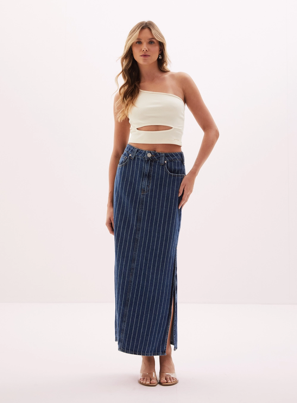 Top Feminino Com Recortes - Small Bege 1