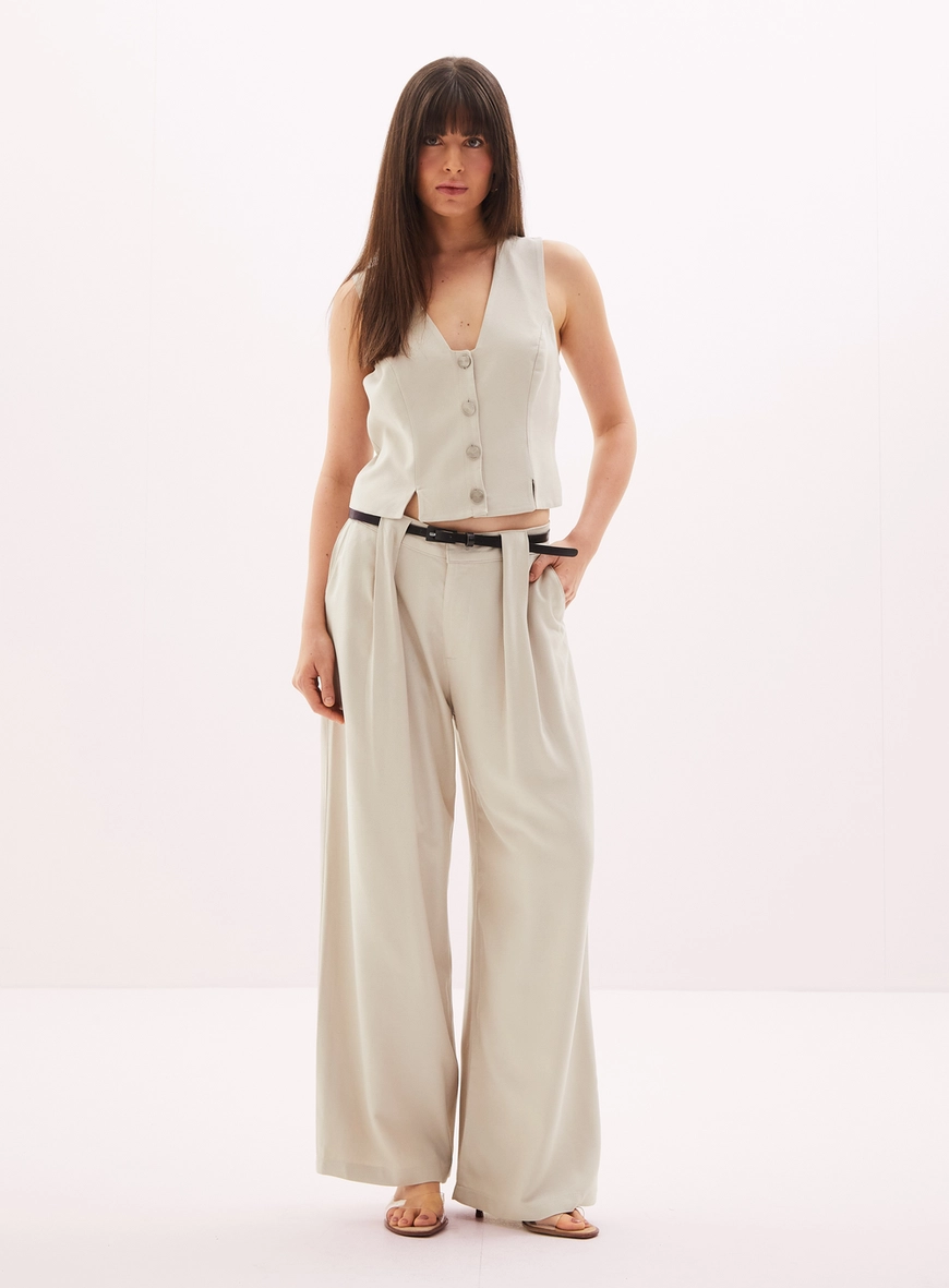 Colete Feminino Alfaiataria - Fashion Bege Esquilo 4