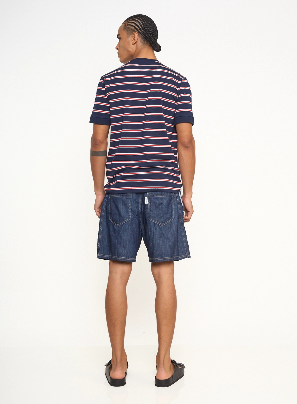 Camiseta Masculina New Slim Listrada Estampados
