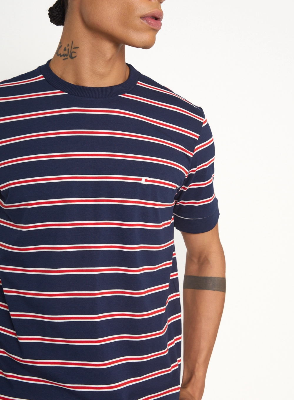 Camiseta Masculina New Slim Listrada Estampados