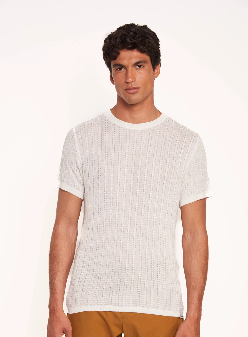 Camiseta Masculina Gola Redonda Com Textura