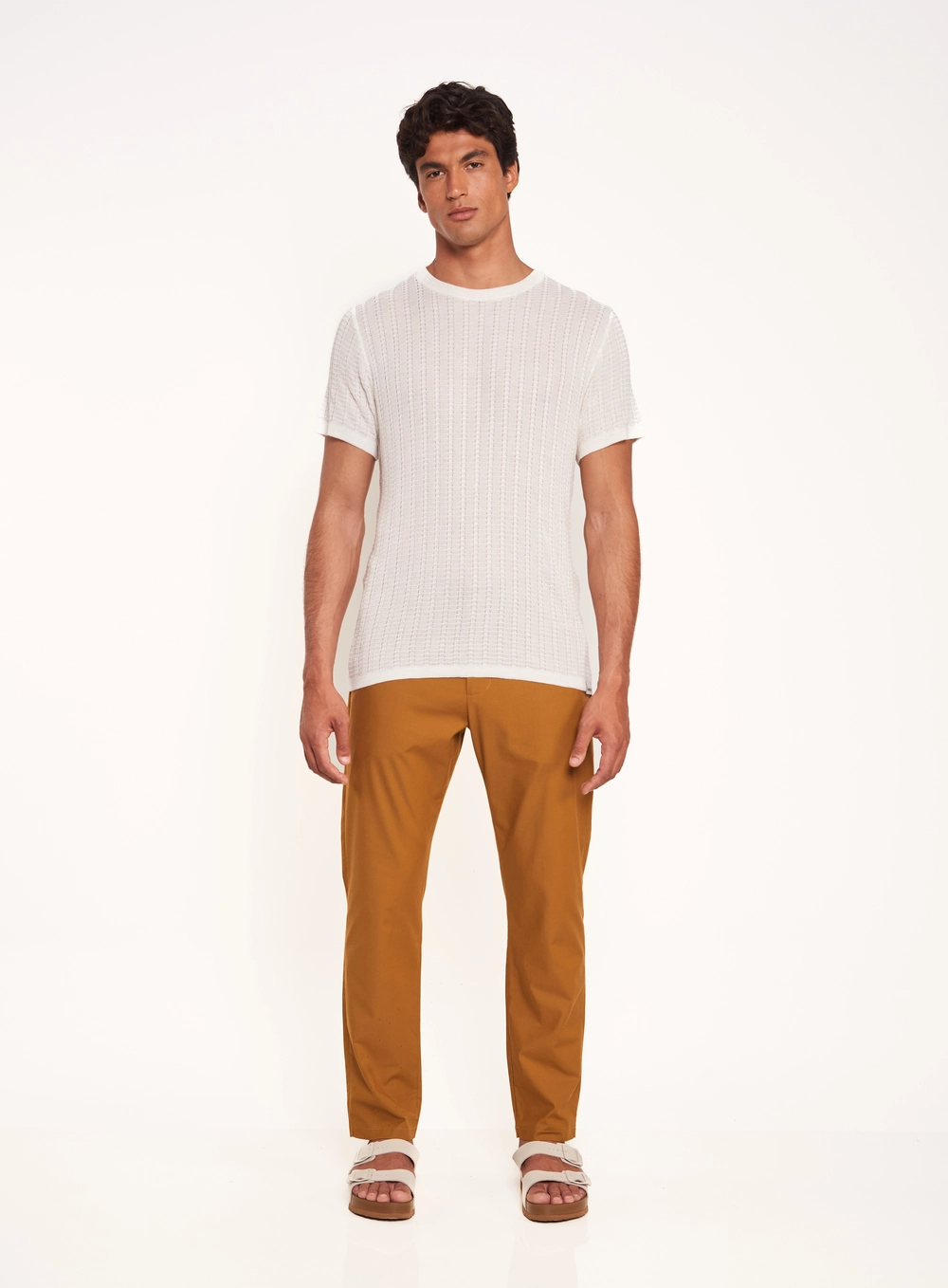 Camiseta Masculina Gola Redonda Com Textura Off Shell