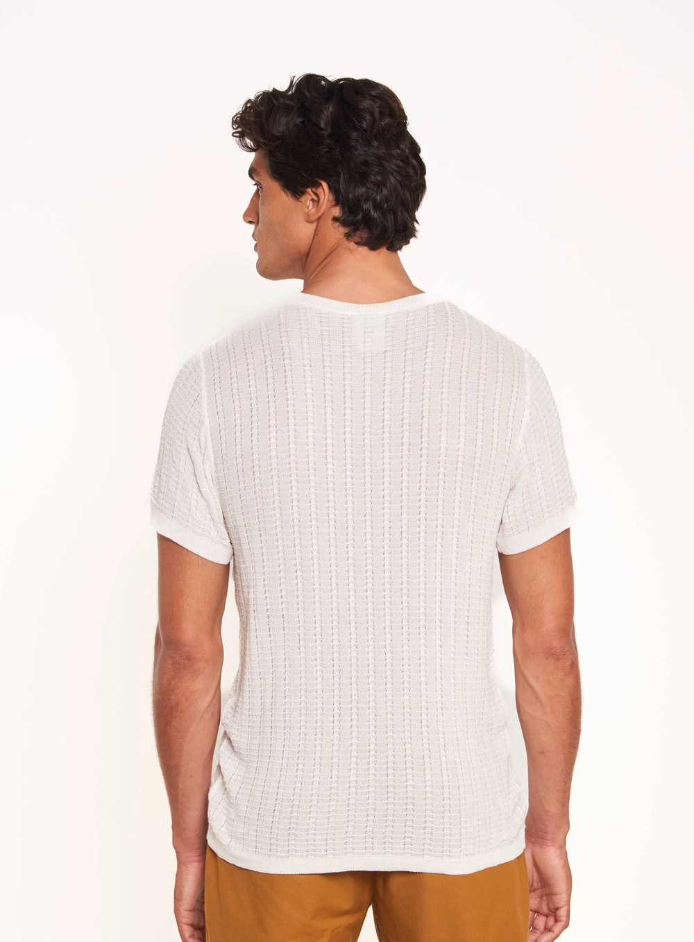 Camiseta Masculina Gola Redonda Com Textura Off Shell