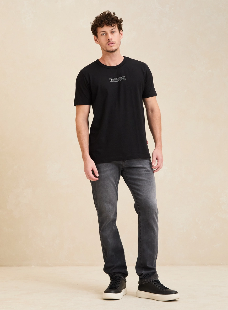 Calça Jeans Masculina Estonada Escura - Paul Slim Indigo Preto