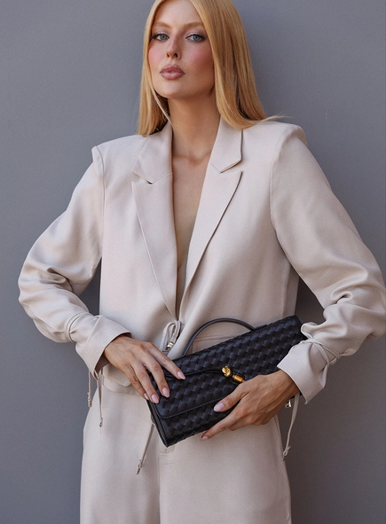 Blazer Cropped Feminino Alfaiataria Com Amarração