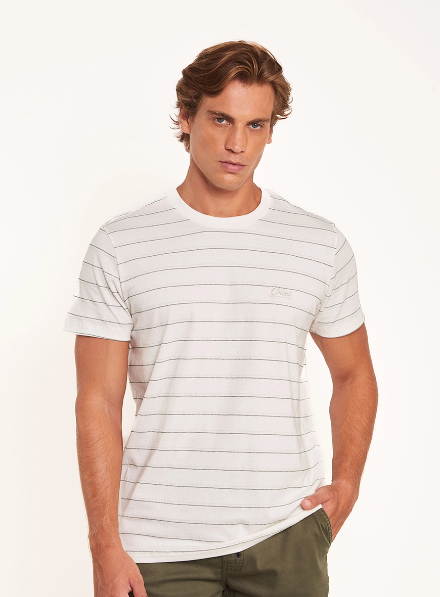 Camiseta Masculina Slim Listrada