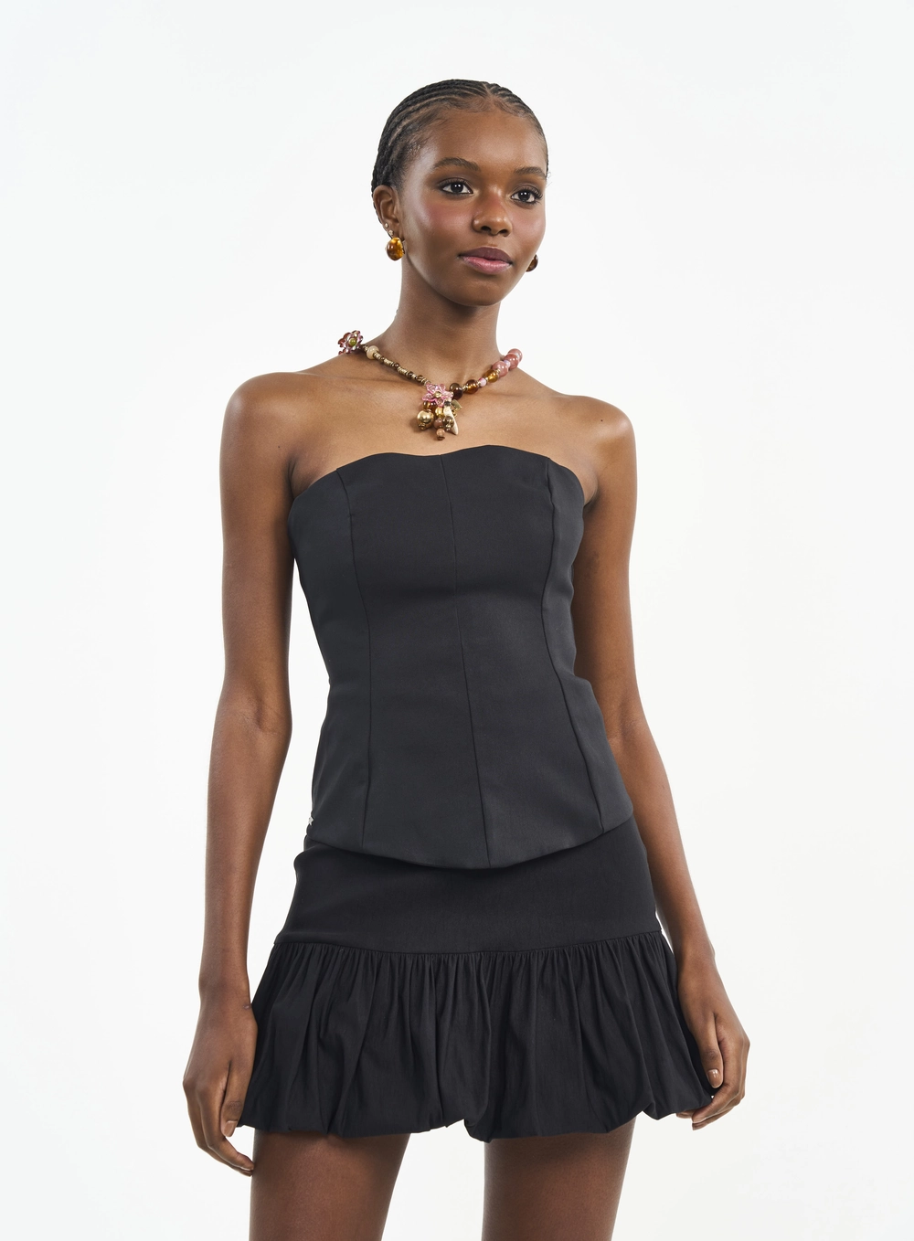 Blusa Corset Tomara Que Caia Com Zíper Preto