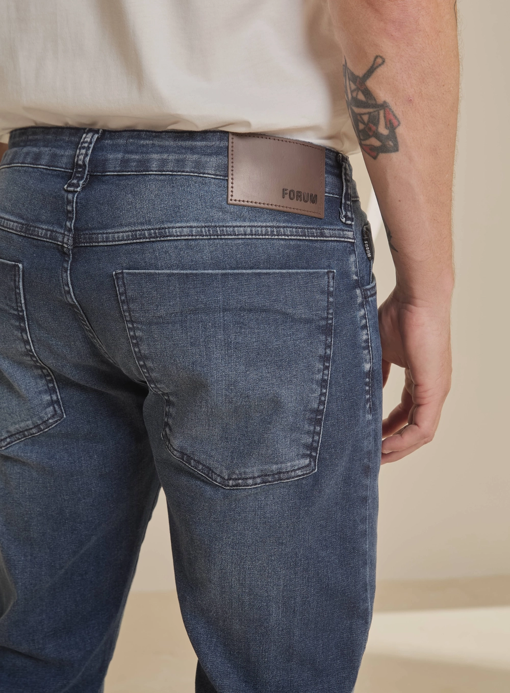 Calça Jeans Masculina Média Estonada - Paul Slim Índigo 4