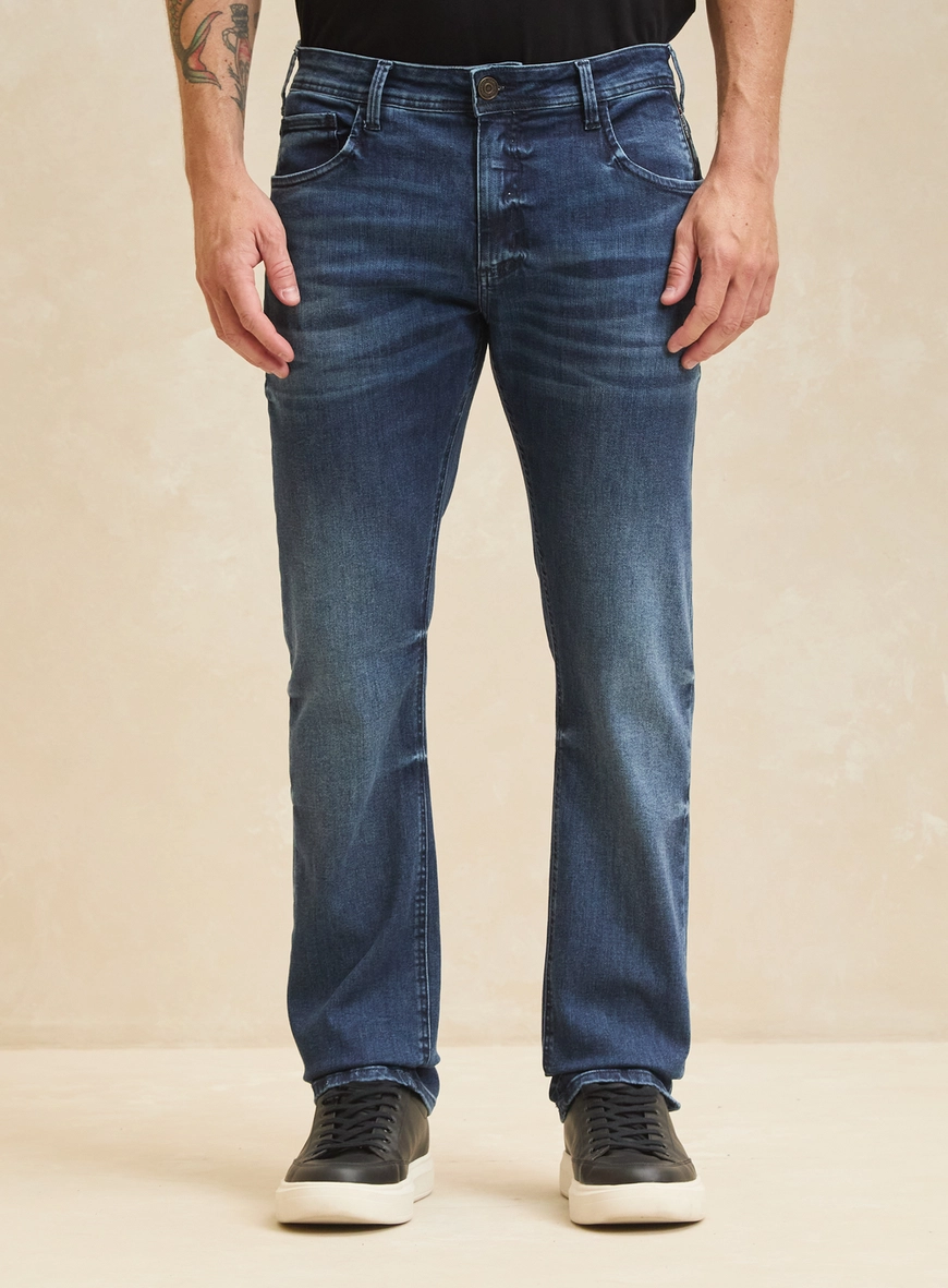 Calça Jeans Masculina Marmorizado - Paul Slim Índigo 3