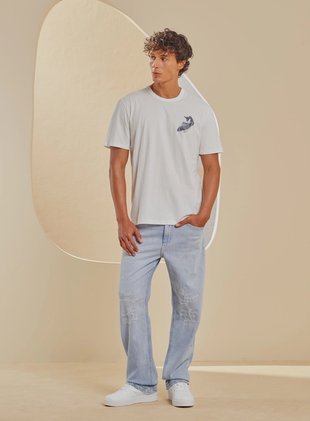 Calça Jeans Masculina Lavagem Clara - Malta