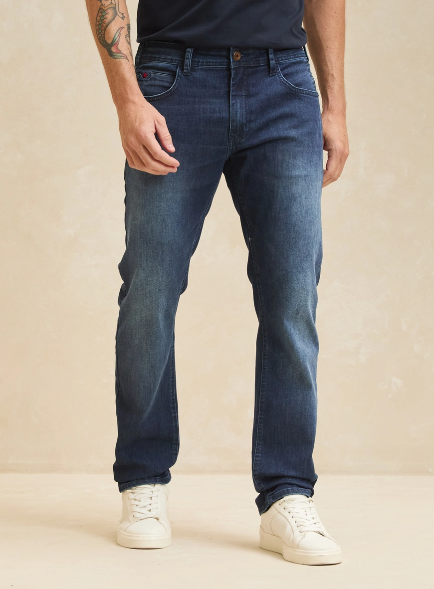 Calça Jeans Masculina Lavagem Média - Paul Slim Índigo 3