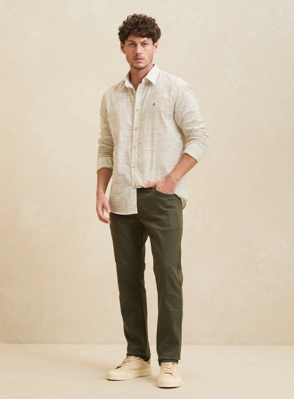 Calça Sarja Masculina - Paul Slim Verde 1