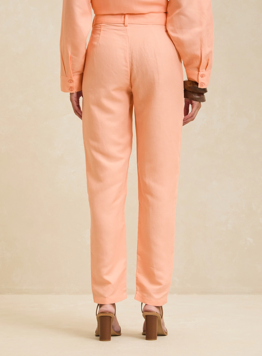 Calça Alfaiataria Feminina Slim Laranja