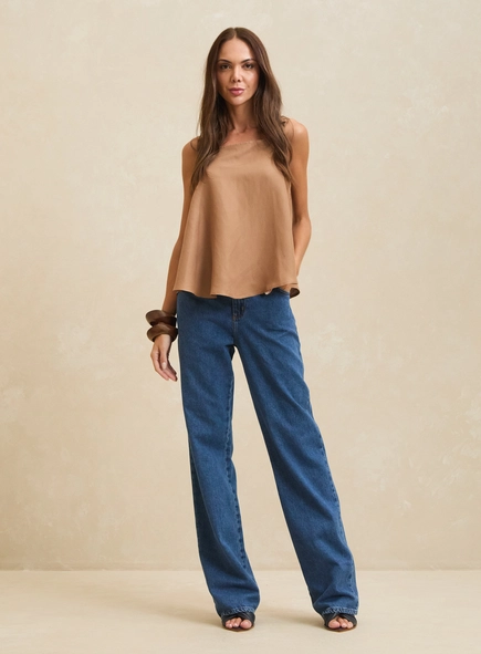 Calça Jeans Feminina Clássica - Raquel Wide Leg