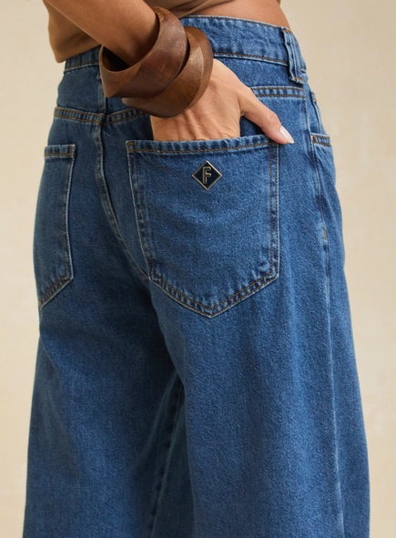 Calça Jeans Feminina Clássica - Raquel Wide Leg