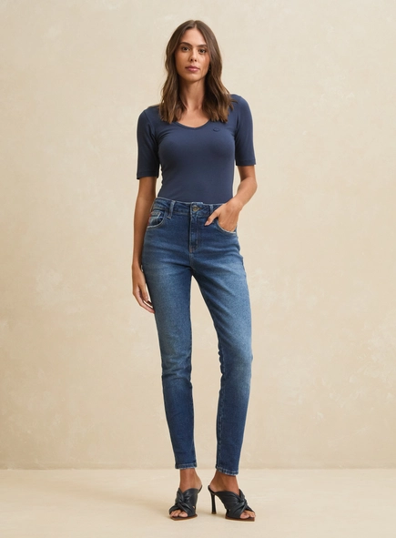 Calça Jeans Justa Cintura Alta - Marisa Cigarrete